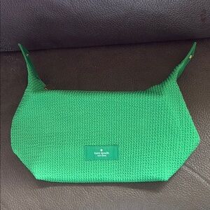 Kate spade green cosmetic zipper case
